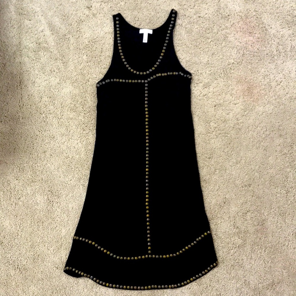 Leith black dress with gold detailing